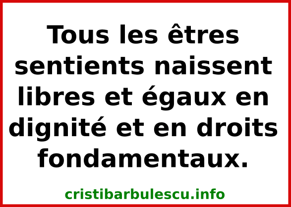 êtres sentients égaux liberté droits