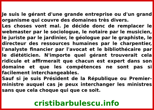 gérant entreprise ministre interchangeables